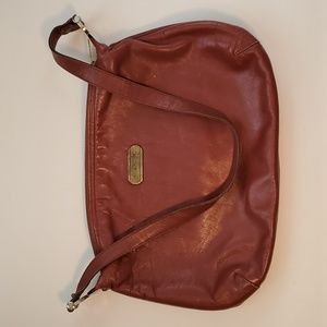 Vintage Red Leather Satchel Handbag